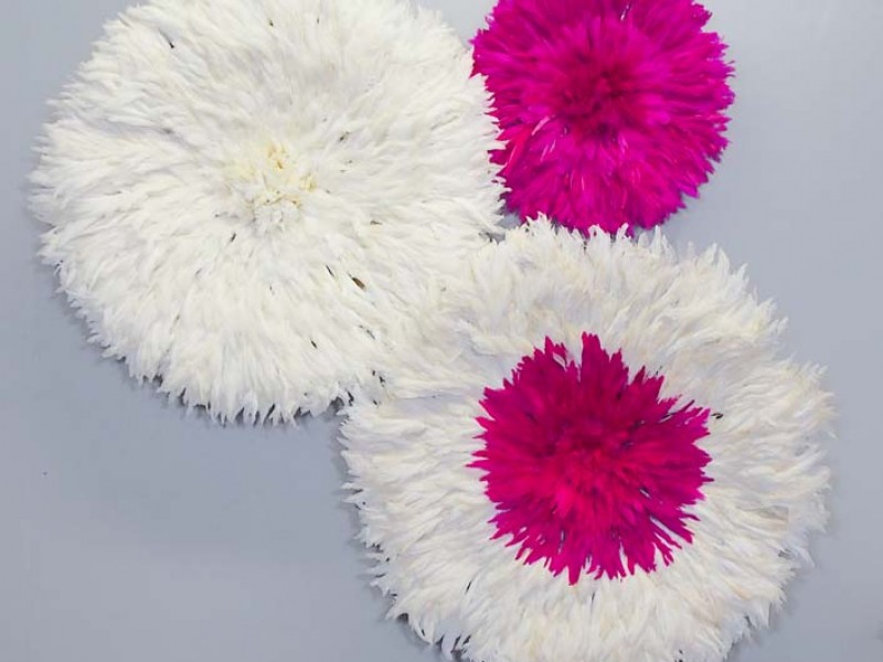 Juju Hat Ivory & Fuschia Set Juju Hat Ivory & Fuschia Set